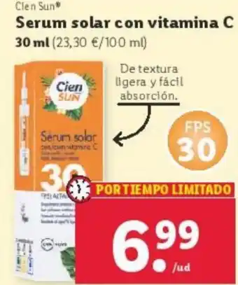 Lidl Cien SUN Serum solar con vitamina C oferta