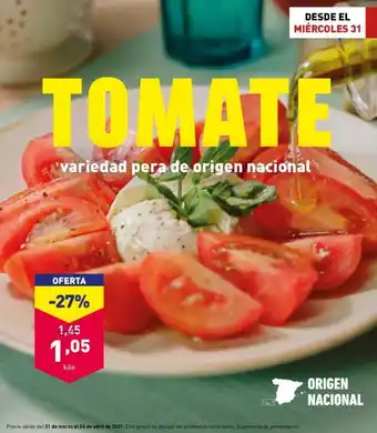 ALDI Tomate variedad pera de origen nacional oferta