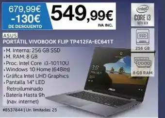 Costco Asus Portátil Vivobook Flip Tp412fa-ec641t oferta