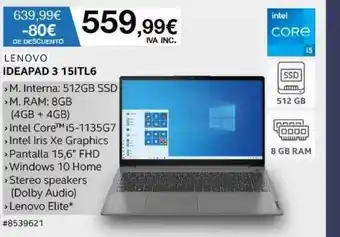 Costco Lenovo Ideapad 3 15itl6 oferta