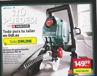 Lidl Parkside Sistema De Pulverización De Pintura 550 W oferta
