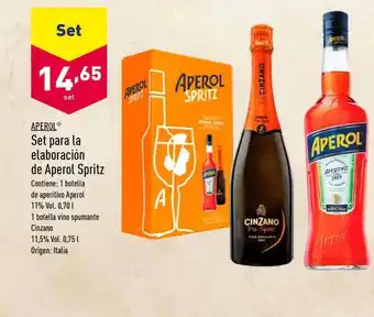 ALDI Aperol Set Para La Elaboración De Aperol Spritz oferta