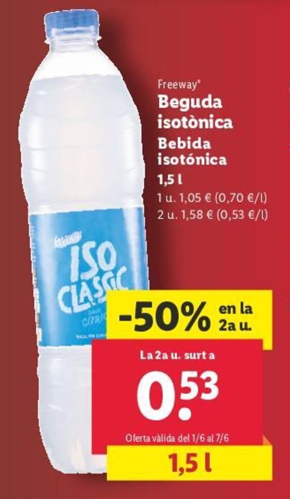 Lidl Beguda isotònica oferta