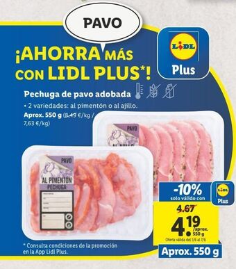 Lidl Pechuga de pavo oferta