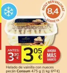 Consum Helado de vainilla consum oferta