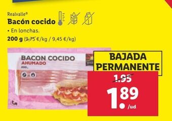 Lidl Bacon cocido realvalle oferta
