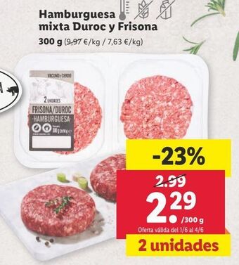 Lidl Hamburguesas oferta