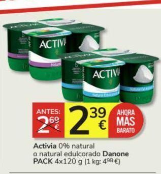 Consum Yogur natural activia oferta