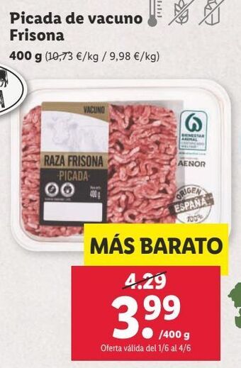 Lidl Carne picada de vacuno oferta