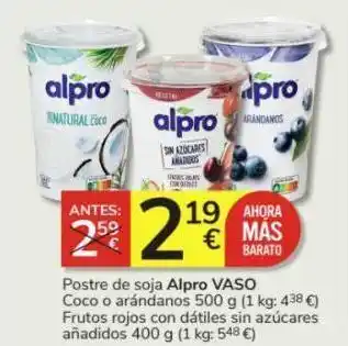 Consum Postres de soja alpro oferta