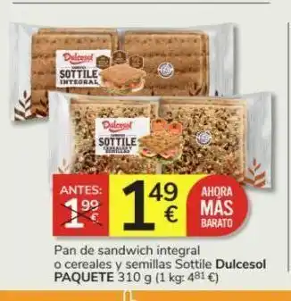 Consum Pan de molde dulcesol oferta