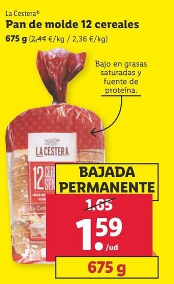 Lidl Pan de molde la cestera oferta
