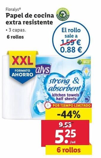 Lidl Papel de cocina floralys oferta