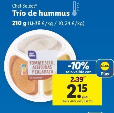 Lidl Hummus chef select oferta