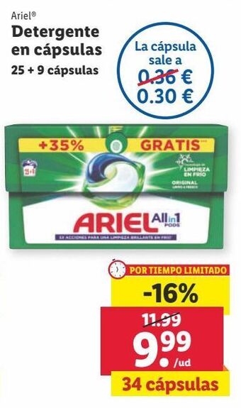 Detergente en cápsulas ariel