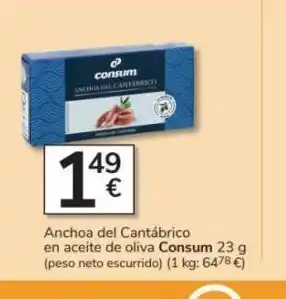 Consum Anchoas del cantábrico consum oferta
