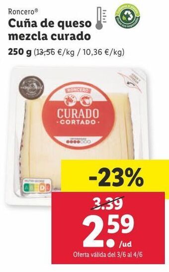 Lidl Queso mezcla roncero oferta