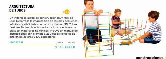 Abacus Arquitectura de tubos un ingenioso juego de construcción muy fácil de usar. desarrolla la imaginación de los más pequeños. oferta