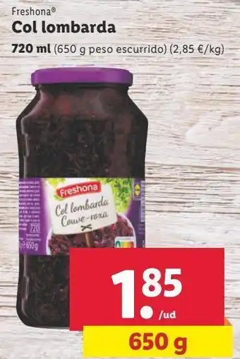 Lidl Col lombarda freshona oferta