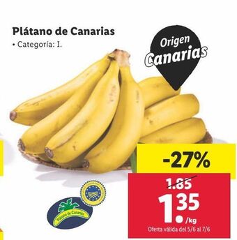 Lidl Plátanos de canarias oferta