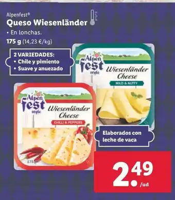 Lidl Queso alpenfest oferta