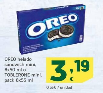 HiperDino Helados oreo oferta