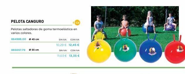 Abacus 864986.00 ø45 cm 865057.79 ⓒ55 cm pelota canguro pelotas saltadoras de goma termoelástica en varios colores. sin iva 10, oferta
