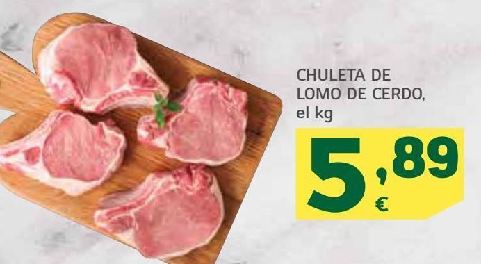 HiperDino Chuletas de lomo de cerdo oferta