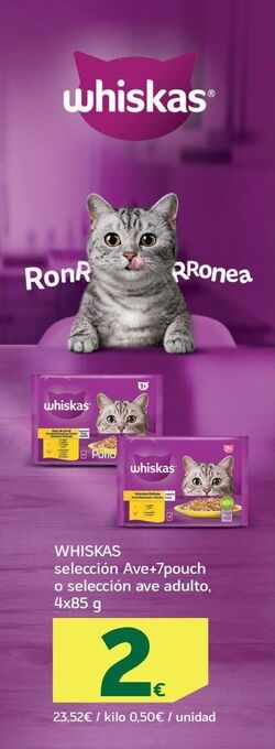 HiperDino Comida para gatos whiskas oferta