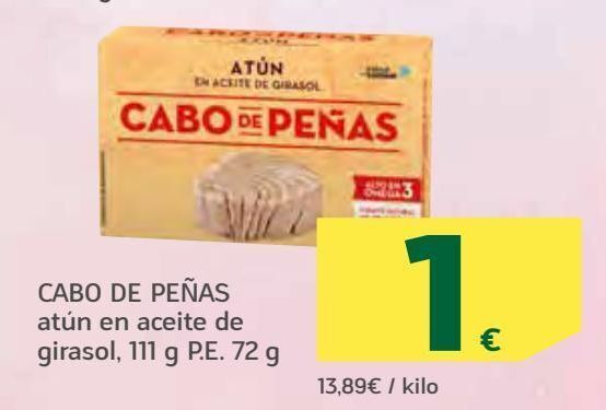 HiperDino Atún en aceite de girasol cabo de peñas oferta