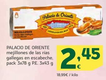 HiperDino Mejillones en escabeche palacio de oriente oferta
