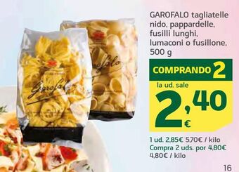 HiperDino Pasta garofalo oferta