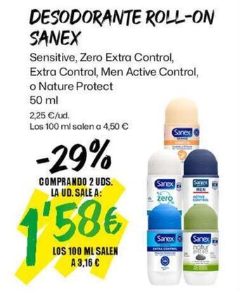 AhorraMas DESODORANTE ROLL-ON SANEX oferta