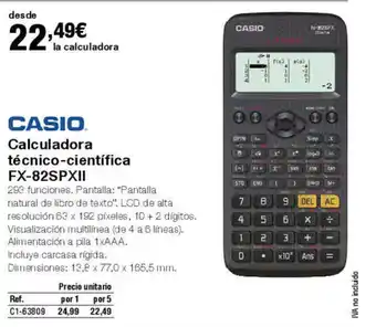 Staples Kalamazoo Calculadora técnico-científica FX-82SPXII oferta