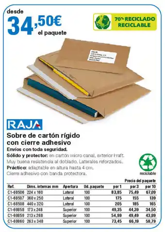 Staples Kalamazoo Sobre de cartón rígido con cierre adhesivo oferta