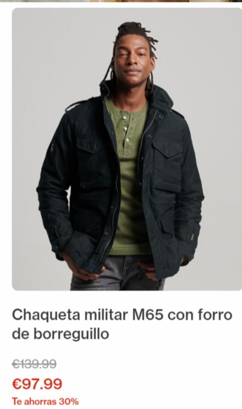Superdry Chaqueta militar m65 con forro de borreguillo oferta