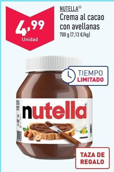 ALDI Crema de cacao nutella oferta