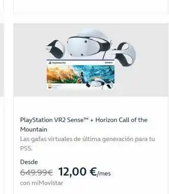 Movistar Sony  playstation vr2 sense™ + horizon call of the mountain  las gafas virtuales de última generación para tu ps5.  desde  64 oferta