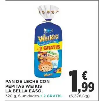Supercor Exprés Pan De Leche Con Pepitas Weikis La Bella Easo oferta