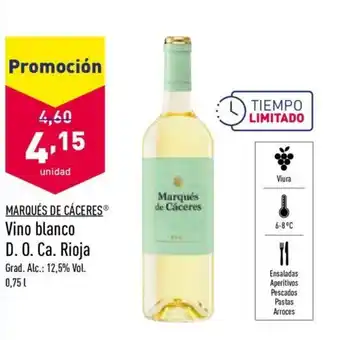 ALDI Marquès De Cáceres Vino blanco D.O.Ca. Rioja 0,75L oferta