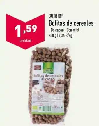 ALDI Gutbio Bolitas de cereales 250g oferta