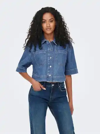 ONLY De corte cropped camisa vaquera oferta