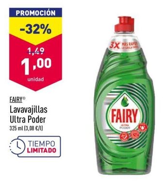ALDI Fairy Lavavajillas Ultra Poder 325ml oferta