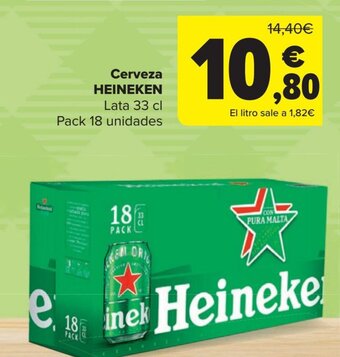 Carrefour Cerveza HEINEKEN Lata 33 cl oferta