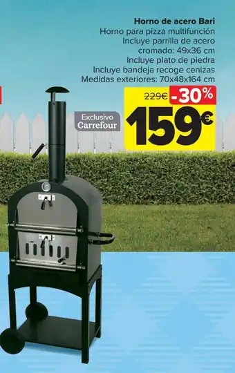 Carrefour Horno de acero Bari Horno para pizza multifunción Incluye parrilla de acero oferta