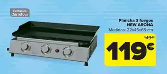 Carrefour Plancha 3 fuegos NEW ARONA Medidas: 22x45x65 cm oferta
