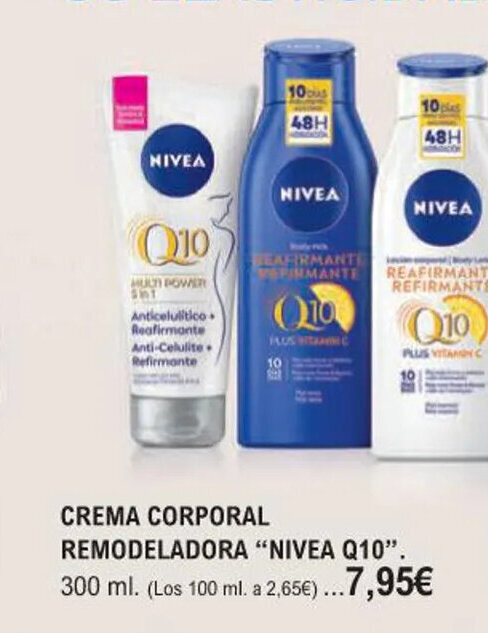 E.Leclerc CREMA CORPORAL REMODELADORA "NIVEA Q10". oferta