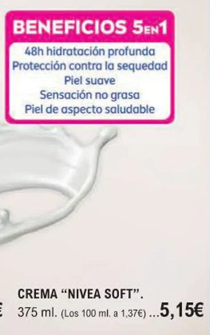 E.Leclerc CREMA "NIVEA SOFT". oferta