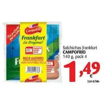 Alimerka Campofrio Salchichas Frankfurt 140g pack 4 oferta