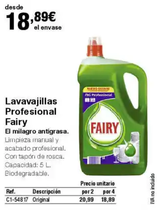Staples Kalamazoo Lavavajillas Profesional Fairy oferta